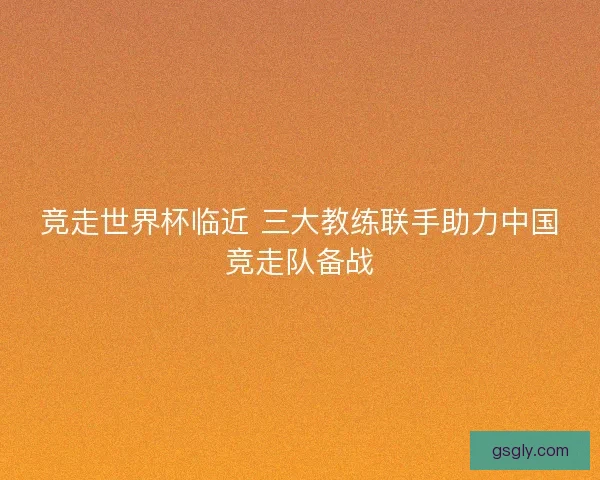竞走世界杯临近 三大教练联手助力中国竞走队备战